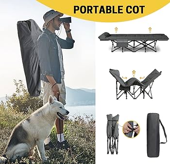 Amazon.com: ATORPOK Camping Cot for Adults with Cushion and
